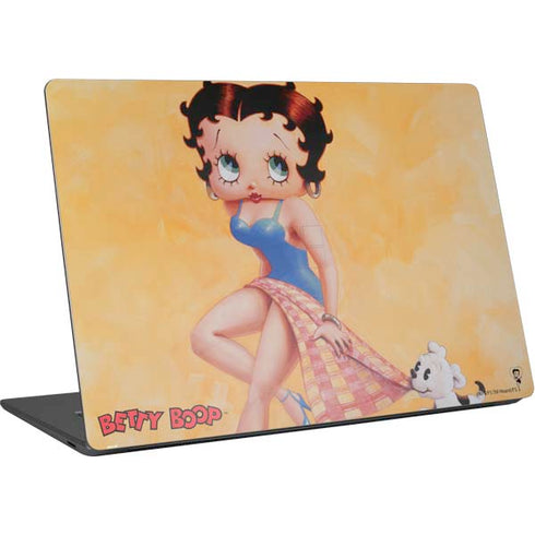 Betty Boop With Puppy Orange Background Surface Laptop 4 15in Skin