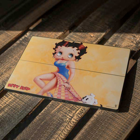Betty Boop With Puppy Orange Background Surface Pro 7 Skin