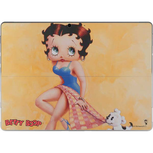 Betty Boop With Puppy Orange Background Surface Pro 8 Skin
