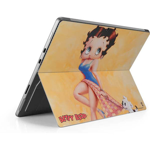 Betty Boop With Puppy Orange Background Surface Pro 8 Skin