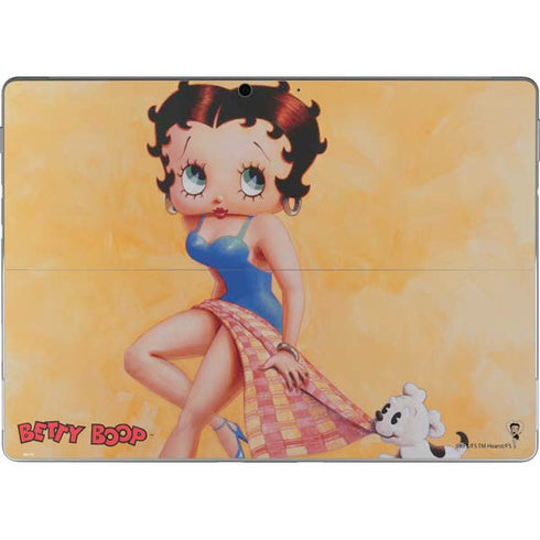 Betty Boop With Puppy Orange Background Surface Pro 9 Skin