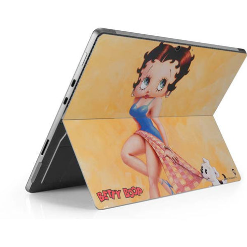Betty Boop With Puppy Orange Background Surface Pro 9 Skin