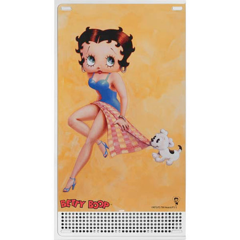 Betty Boop With Puppy Orange Background Xbox Series S Bundle Skin