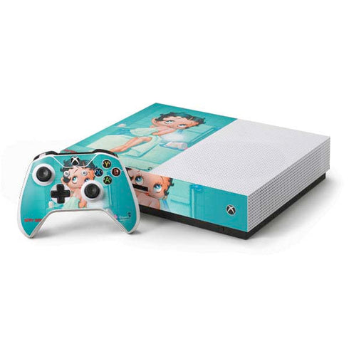 Betty Boop Bathing Xbox One S Console and Controller Bundle Skin