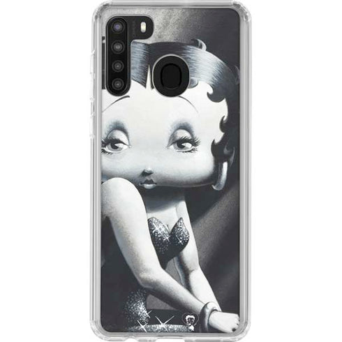 Betty Boop Black and White Galaxy A21 Clear Case