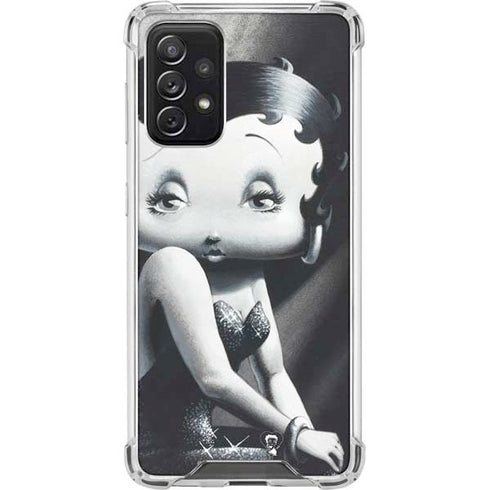 Betty Boop Black and White Galaxy A72 5G Clear Case