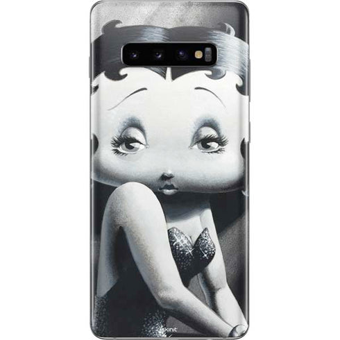 Betty Boop Black and White Galaxy S10 Plus Skin