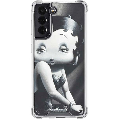 Betty Boop Black and White Galaxy S21 5G Clear Case