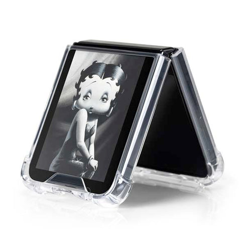 Betty Boop Black and White Galaxy Z Flip5 5G Clear Case