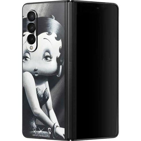 Betty Boop Black and White Galaxy Z Fold3 5G Skin