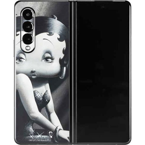 Betty Boop Black and White Galaxy Z Fold3 5G Skin
