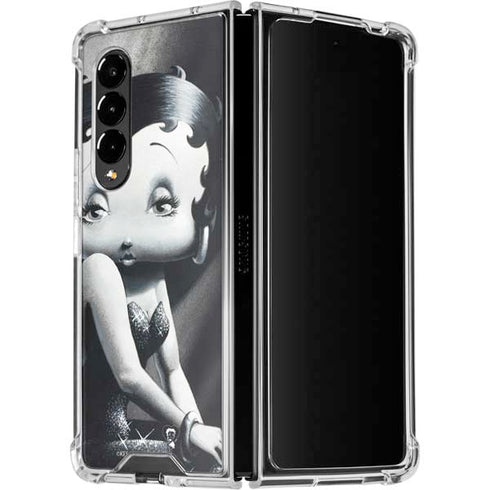 Betty Boop Black and White Galaxy Z Fold4 5G Clear Case