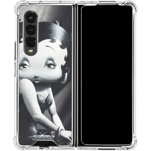 Betty Boop Black and White Galaxy Z Fold4 5G Clear Case