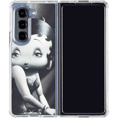 Betty Boop Black and White Galaxy Z Fold5 5G Clear Case