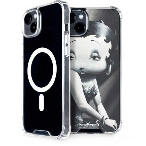 Betty Boop Black and White iPhone 15 Plus MagSafe Case