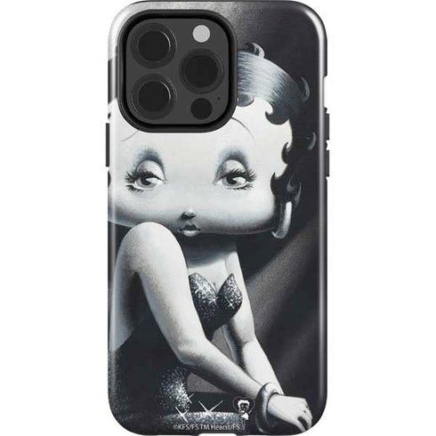 Betty Boop Black and White iPhone 15 Pro Impact Case