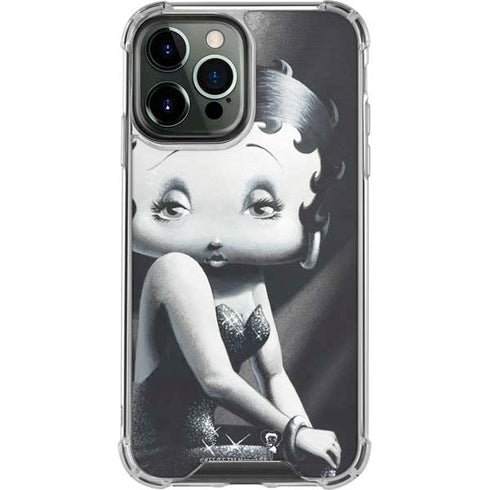 Betty Boop Black and White iPhone 14 Pro Max Clear Case