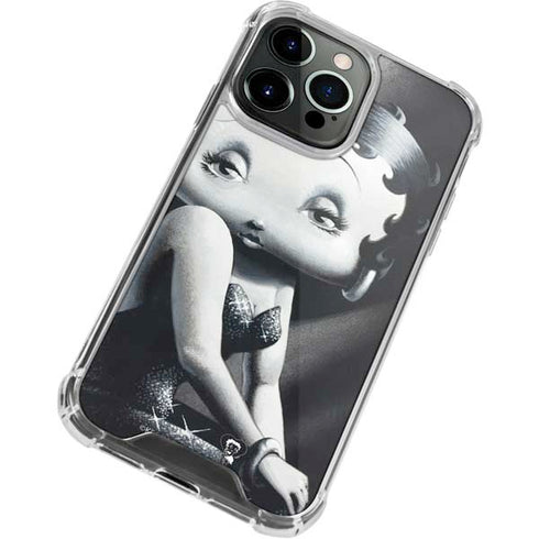 Betty Boop Black and White iPhone 14 Pro Max Clear Case