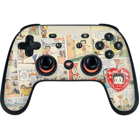 Betty Boop Comic Strip Google Stadia Controller Skin