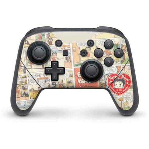 Betty Boop Comic Strip Nintendo Switch Pro Controller Skin