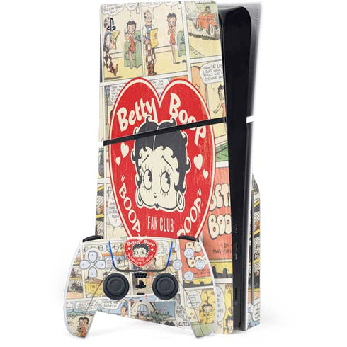 Betty Boop Comic Strip PS5 Slim Disk Bundle Skin