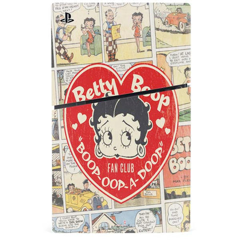 Betty Boop Comic Strip PS5 Slim Disk Bundle Skin