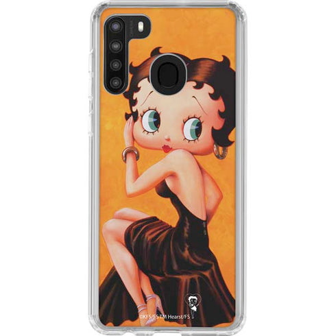 Betty Boop Little Black Dress Galaxy A21 Clear Case