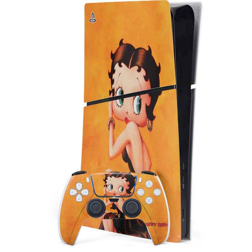 Betty Boop Little Black Dress PS5 Slim Digital Edition Console Skin