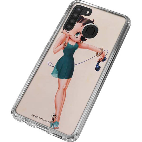 Betty Boop On the Phone Galaxy A21 Clear Case
