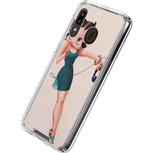 Betty Boop On the Phone Galaxy A30 Clear Case