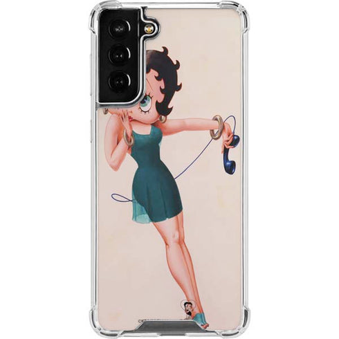 Betty Boop On the Phone Galaxy S21 FE Clear Case