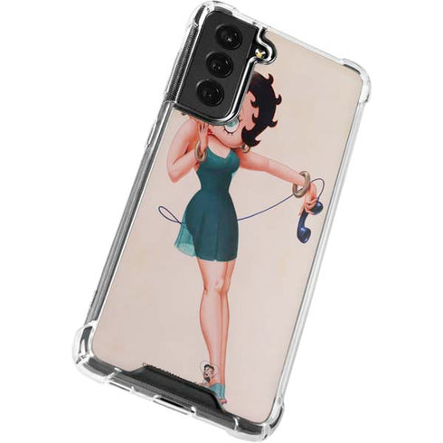 Betty Boop On the Phone Galaxy S21 FE Clear Case