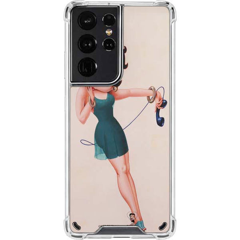 Betty Boop On the Phone Galaxy S21 Ultra 5G Clear Case