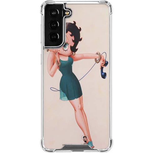 Betty Boop On the Phone Galaxy S22 Plus Clear Case