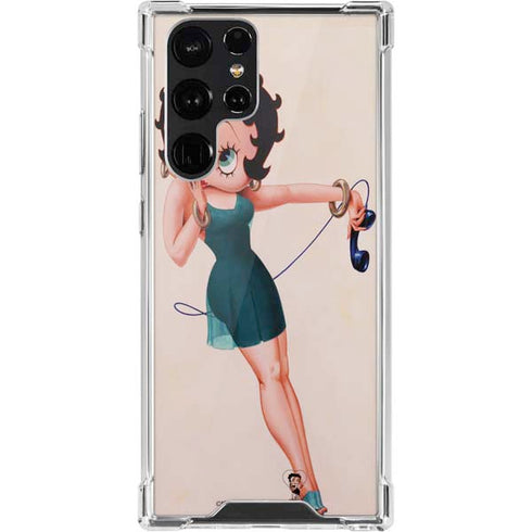 Betty Boop On the Phone Galaxy S22 Ultra Clear Case