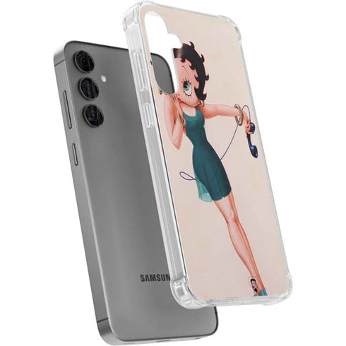 Betty Boop On the Phone Galaxy S24 Plus Clear Case