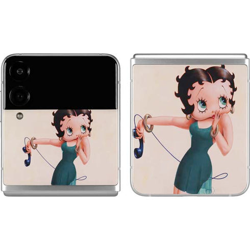 Betty Boop On the Phone Galaxy Z Flip4 5G Skin