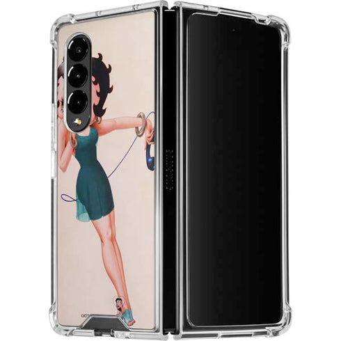 Betty Boop On the Phone Galaxy Z Fold4 5G Clear Case