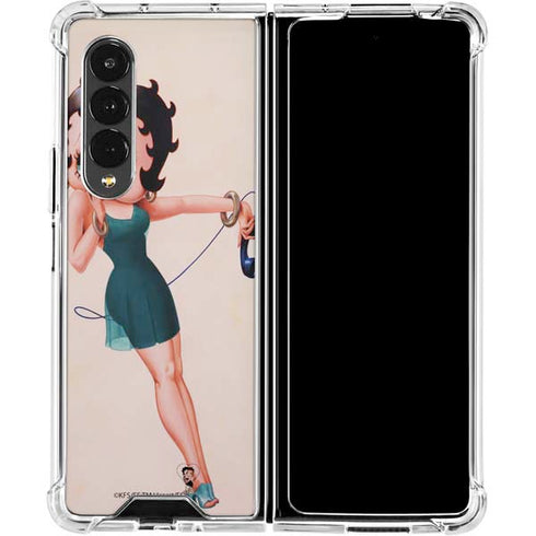 Betty Boop On the Phone Galaxy Z Fold4 5G Clear Case