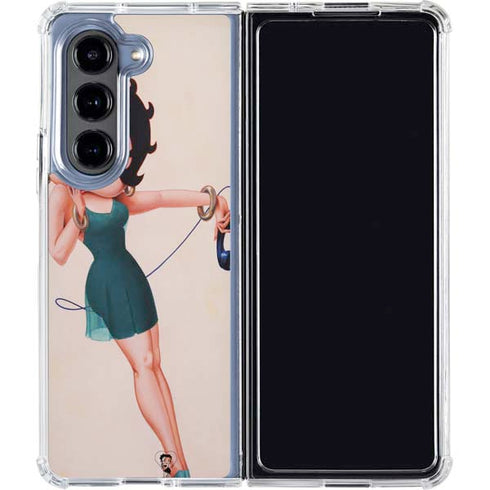 Betty Boop On the Phone Galaxy Z Fold5 5G Clear Case