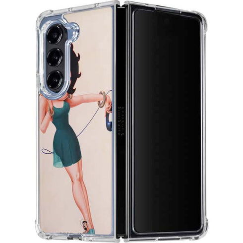 Betty Boop On the Phone Galaxy Z Fold5 5G Clear Case