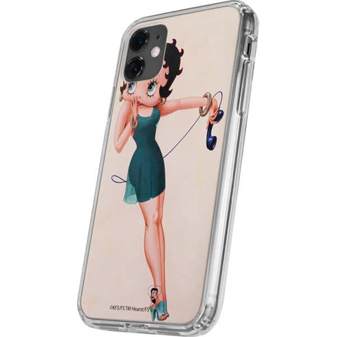 Betty Boop On the Phone iPhone 11 Clear Case