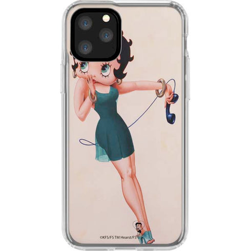 Betty Boop On the Phone iPhone 11 Pro Clear Case