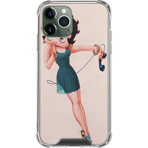 Betty Boop On the Phone iPhone 12 Pro Clear Case