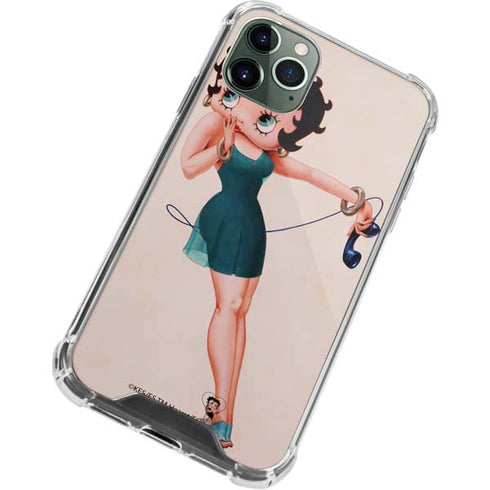 Betty Boop On the Phone iPhone 12 Pro Clear Case