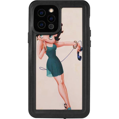 Betty Boop On the Phone iPhone 12 Pro Waterproof Case