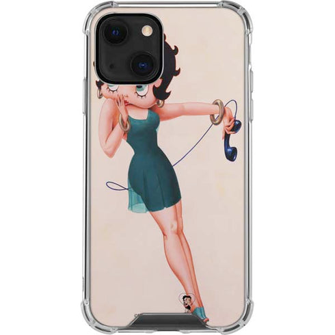 Betty Boop On the Phone iPhone 13 Mini Clear Case