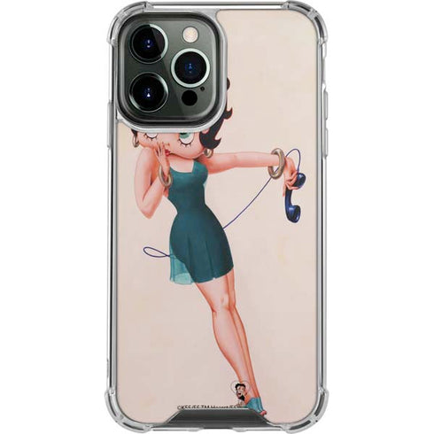 Betty Boop On the Phone iPhone 13 Pro Max Clear Case