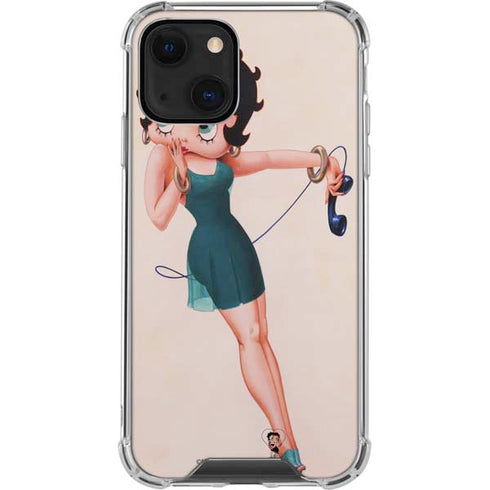 Betty Boop On the Phone iPhone 14 Plus Clear Case