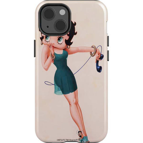 Betty Boop On the Phone iPhone 15 Impact Case